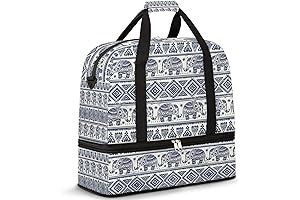 Bohemian Elephant Ethnic Foldable Duffel Bag