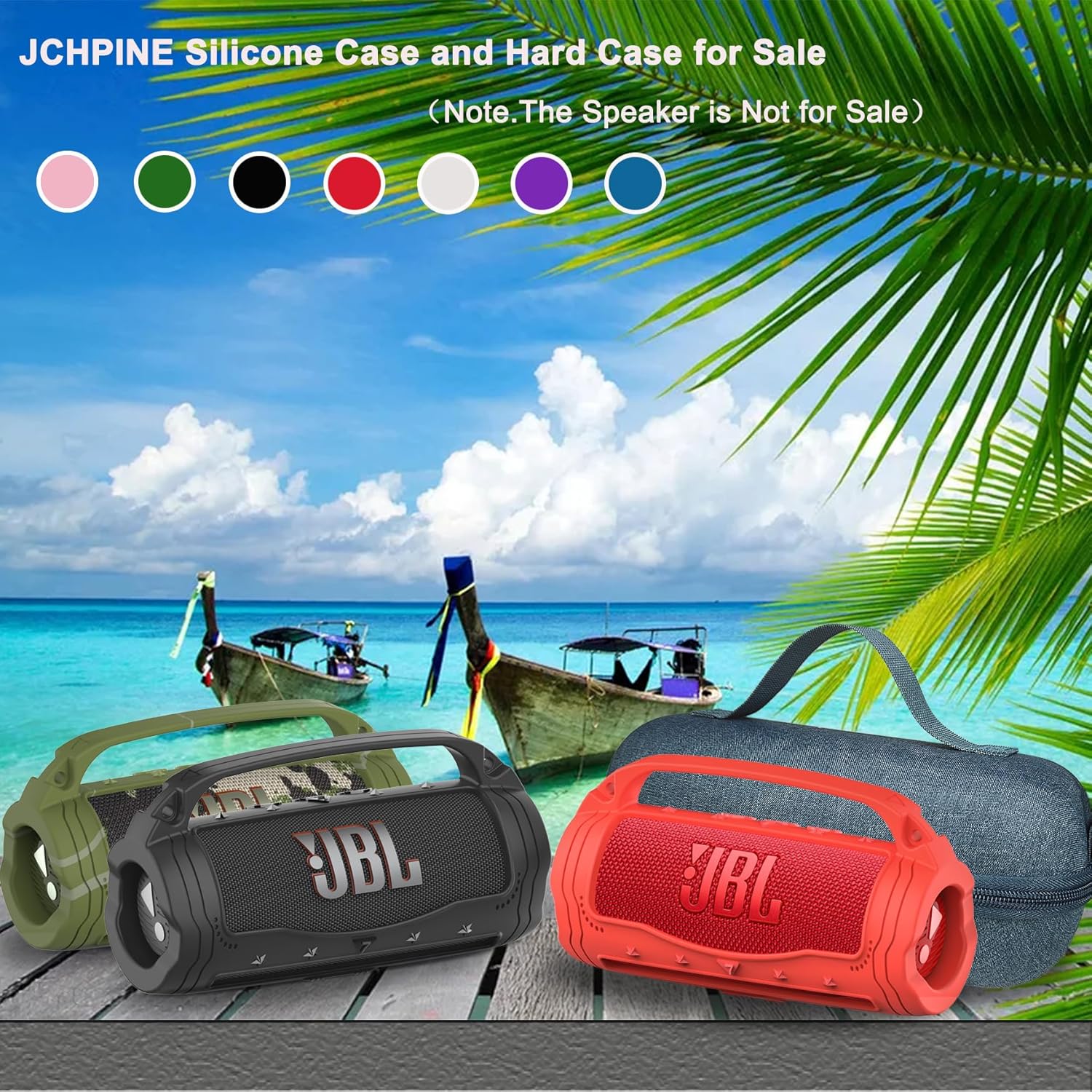 JCHPINE Silicone Cover and Hard Carrying Case for JBL Flip 7 Portable Speaker, Carrier Accessories for JBL Flip 7 Silicone Case with Handle and Shoulder Strap (Red) - Image 7