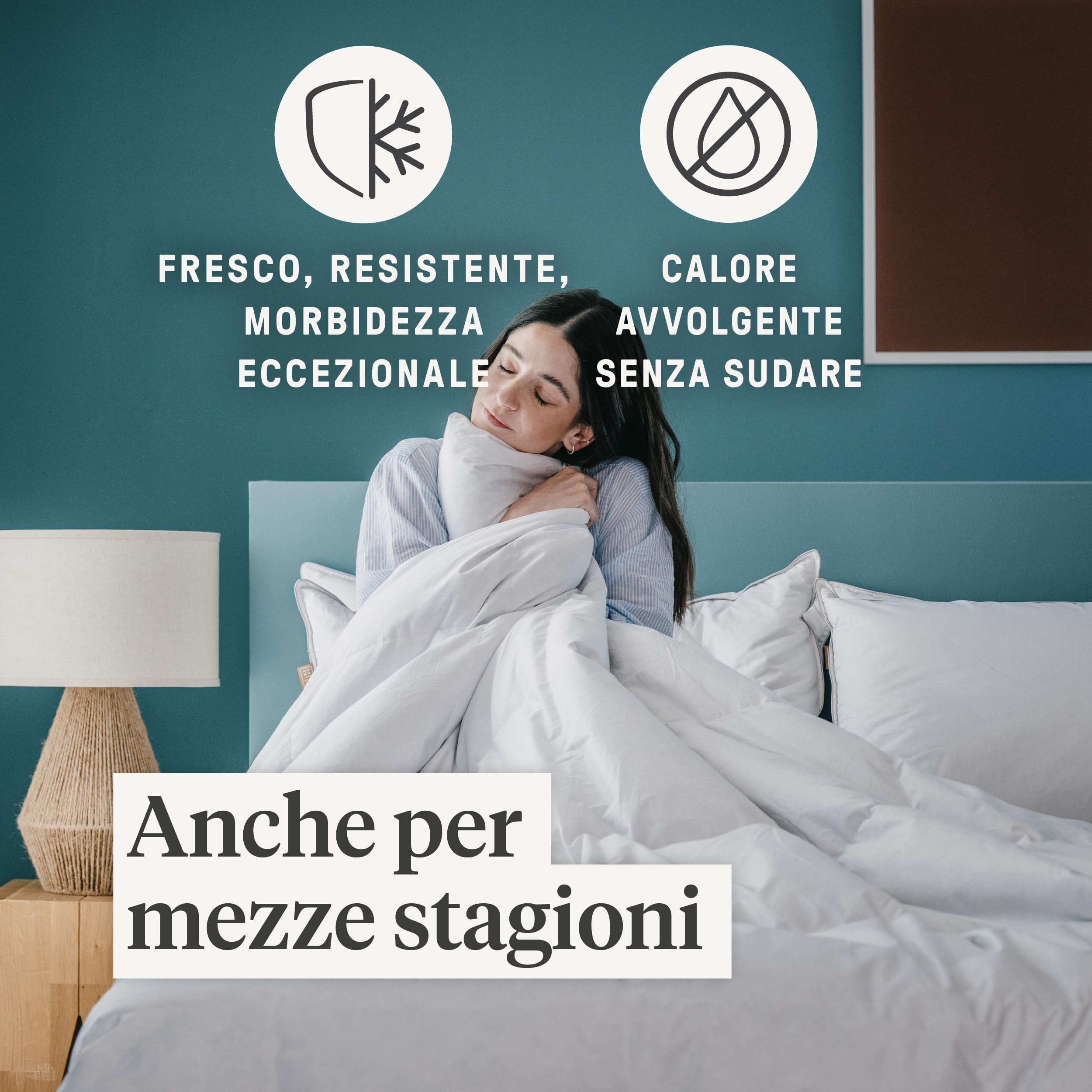 DREAMIN*101 - Piumino Letto Singolo Invernale Piuma d'Oca e Piumino Certificato, Piumone Letto Singolo Tessuto 100% Cotone Percalle Caldo e Leggero - Trapunta Letto Ipoallergenica Traspirante, 155x205