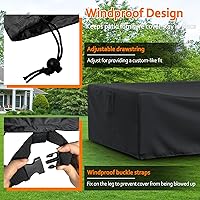 Vista 5 de STARTWO Fundas para muebles de patio, impermeables, resistentes al desgarro, rectangular, para mesa y sillas, funda de sofá modular para exteriores