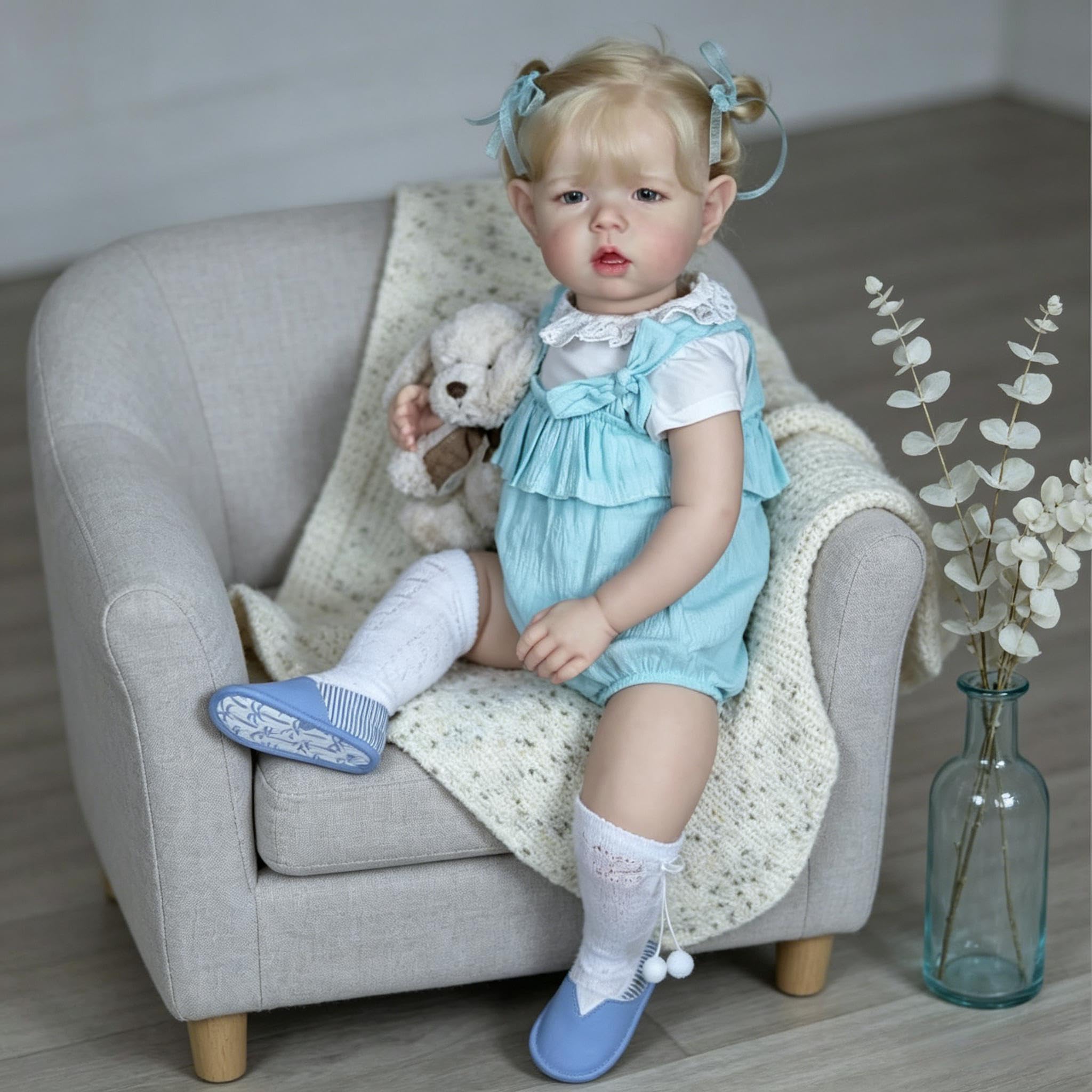 ROSHUAN Realistic Reborn Toddler Dolls 28 Inch Large Size Reborn Baby Dolls Girl Liam, Looking Real Baby Doll Cloth Body, Adorable Lifelike Toddler Doll For Kids & Collectors