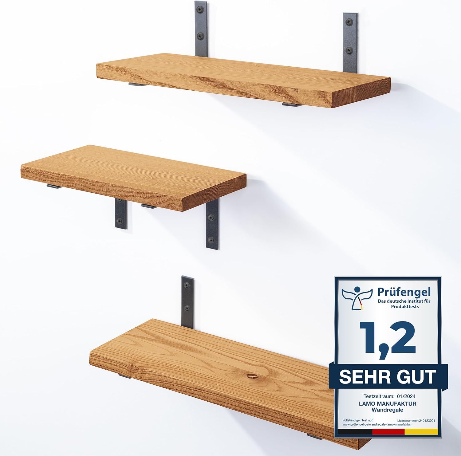 LAO Anufaktur 3 Pezzi Ensola Da Parete In Legno Con Ontaggio - Foto 12