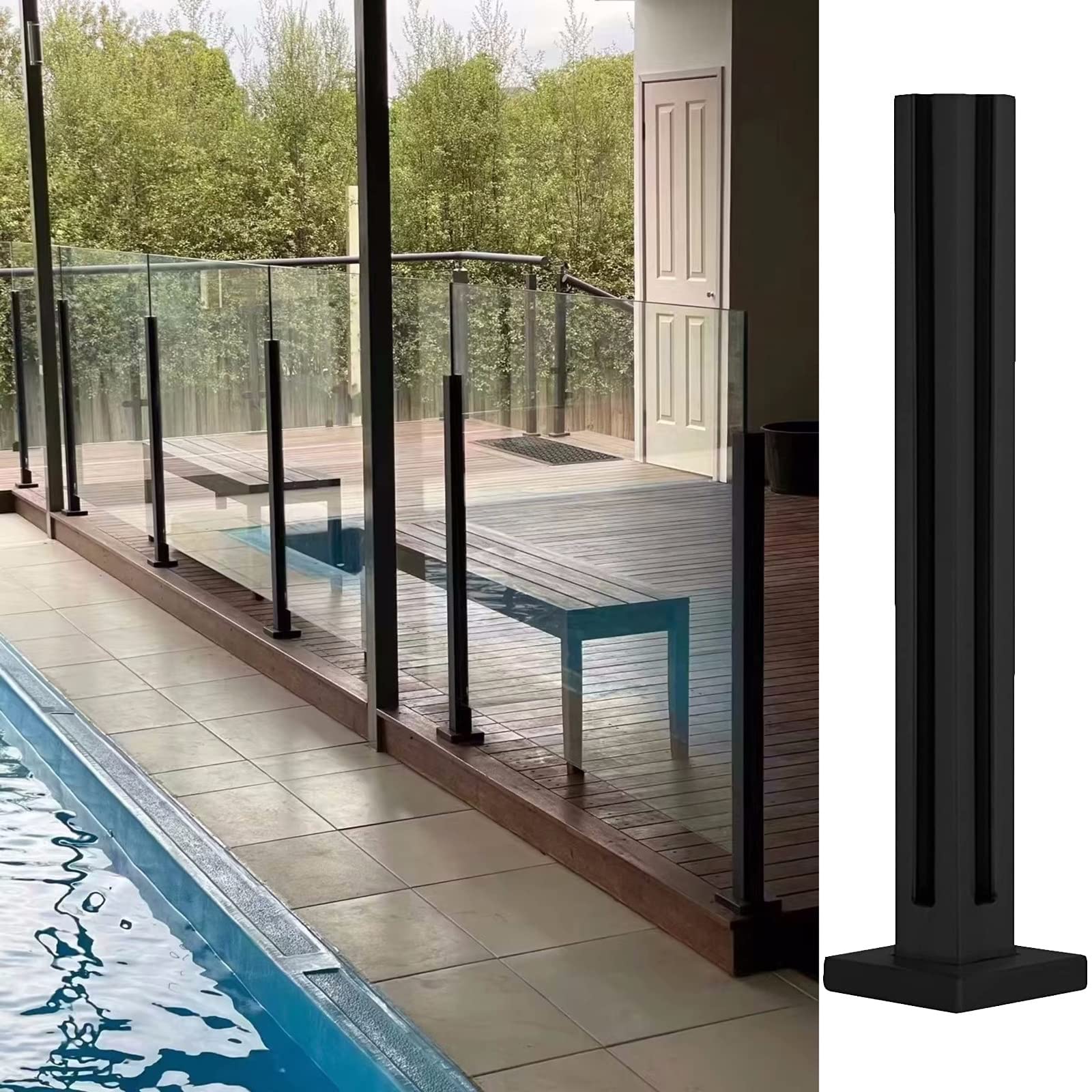 Pince de poteau pour balustrade de piscine et aménagement extérieur