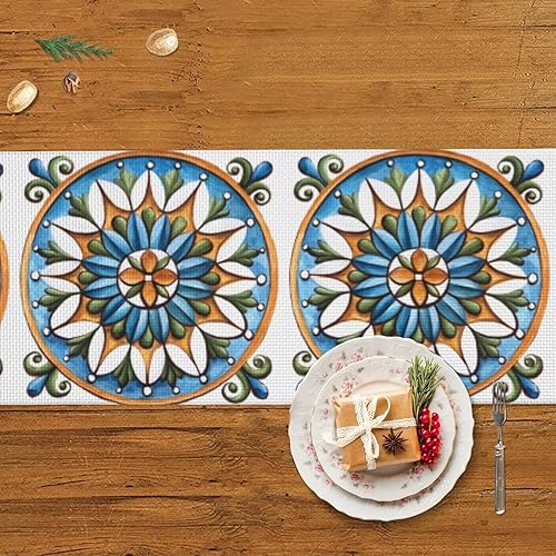 Miniatura 5 de Camino de mesa de Navidad de 60 pulgadas de largo, camino de mesa de otoño para mesa de comedor, decoración de Navidad, camino de mesa de café con