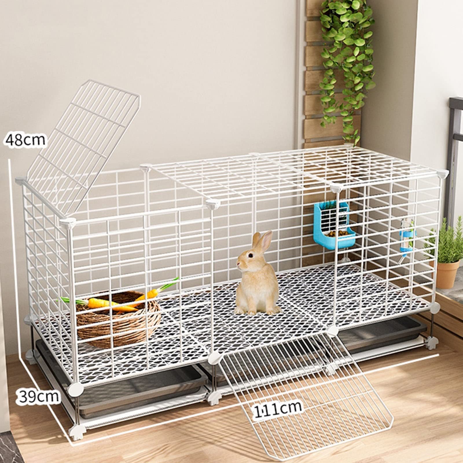 Jaula para Conejos de Interior, Jaula para Conejos, Jaula para Animales pequeños con Accesorios para Interiores y Exteriores para Ardilla/Conejillo de Indias/Conejito/Gato/Perro/Conejo (Colo