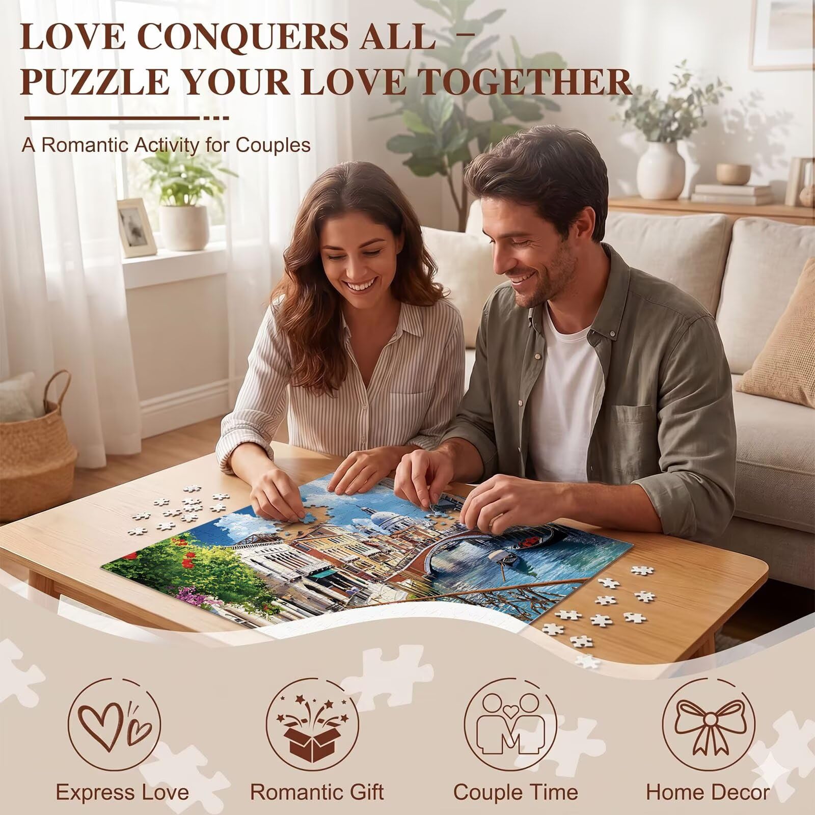 Città architettura-2 Puzzle 1000 Pezzi per Adulti, Puzzle in Legno - Collezione Classica con Poster Incluso - Sfida di Concentrazione e Passatempo Antistress, Gioco per Famiglia, 75 x 50 cm f0-47
