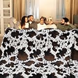 Bnuitland Brown Cow Print Blanket, Large Size 108x90 Inches with Storage Pouch, 300 GSM Double Sided Lightweight Fuzzy Decor, Super Soft Cozy Gift Flannel Fleece Blanket for Bed/Sofa/Couch/Outdoor