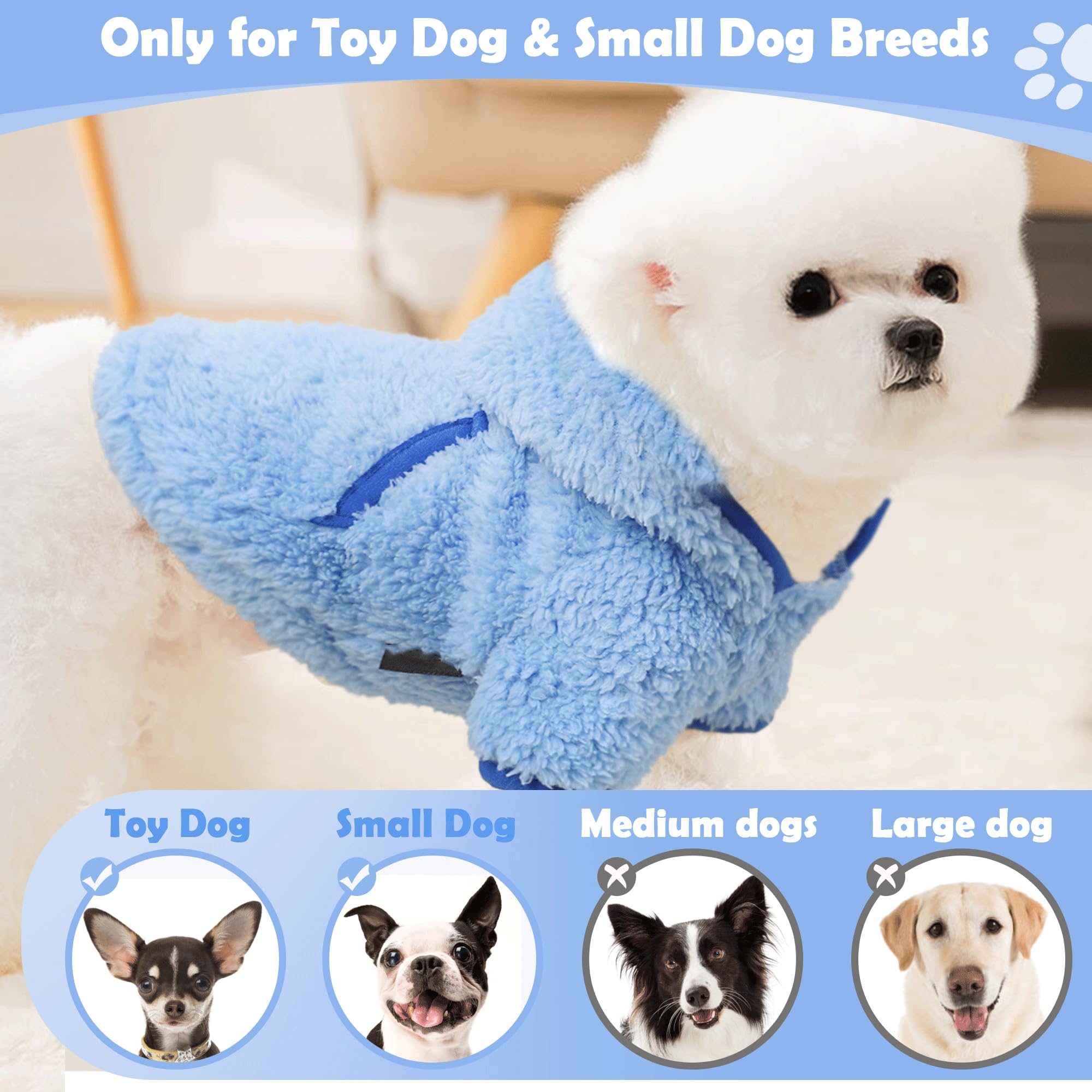 Reflektierender Hundepullover Aus Fleece – Warme Winterkleidung Für Kleine Hunde Wie Chihuahua & Yorkie