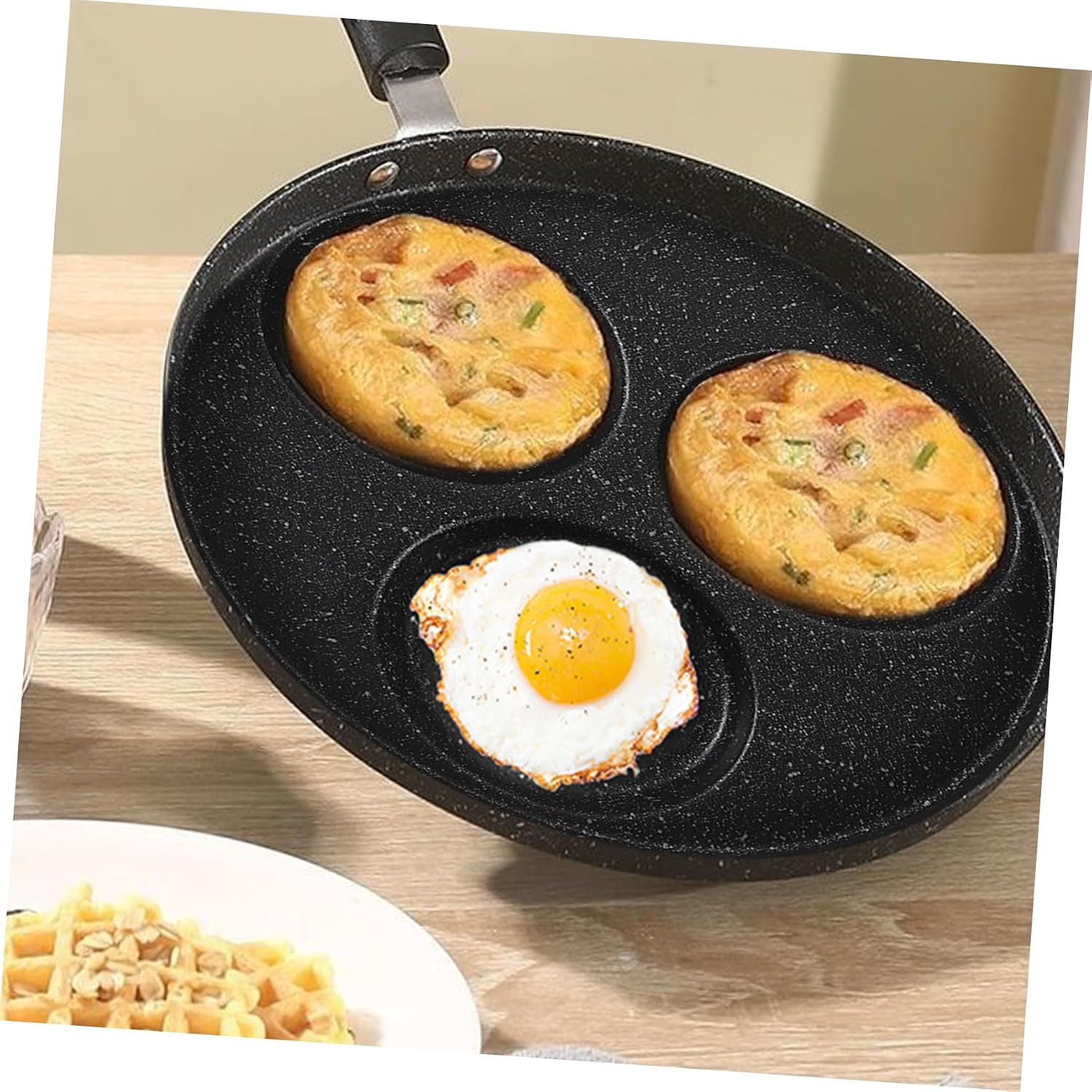 Alipis Non-stick Frying Pan for Eggs and Waffles 10-inch Multipurpose Cookware Sturdy Stone Coating Induction Compatible for Breakfast Kitchen Essentials