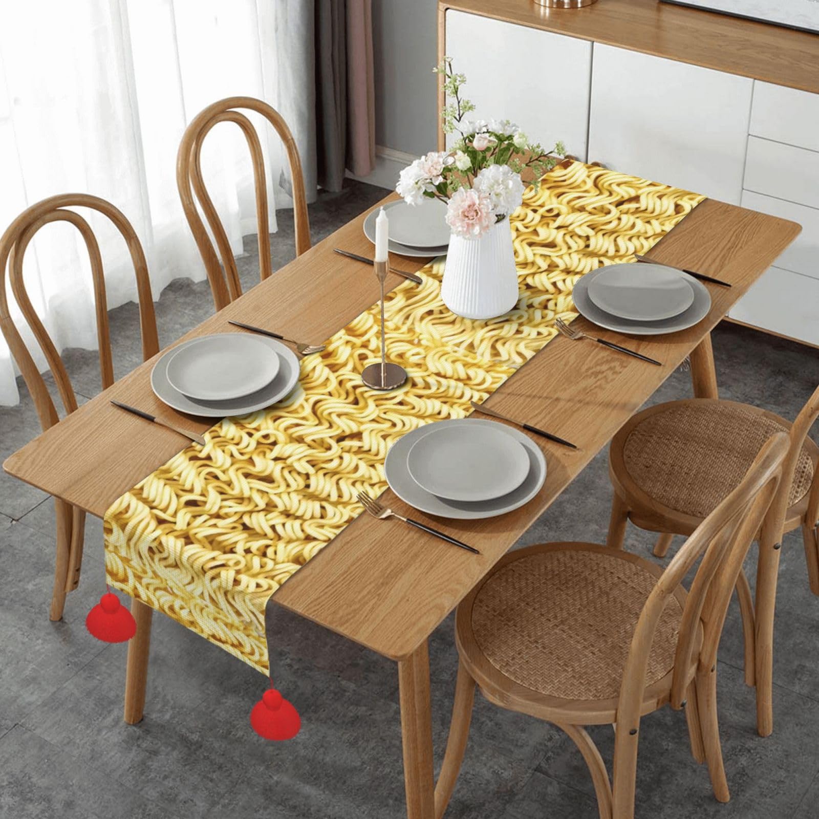 Chemin de table de Noël pour cuisine et repas festifs en intérieur ou extérieur