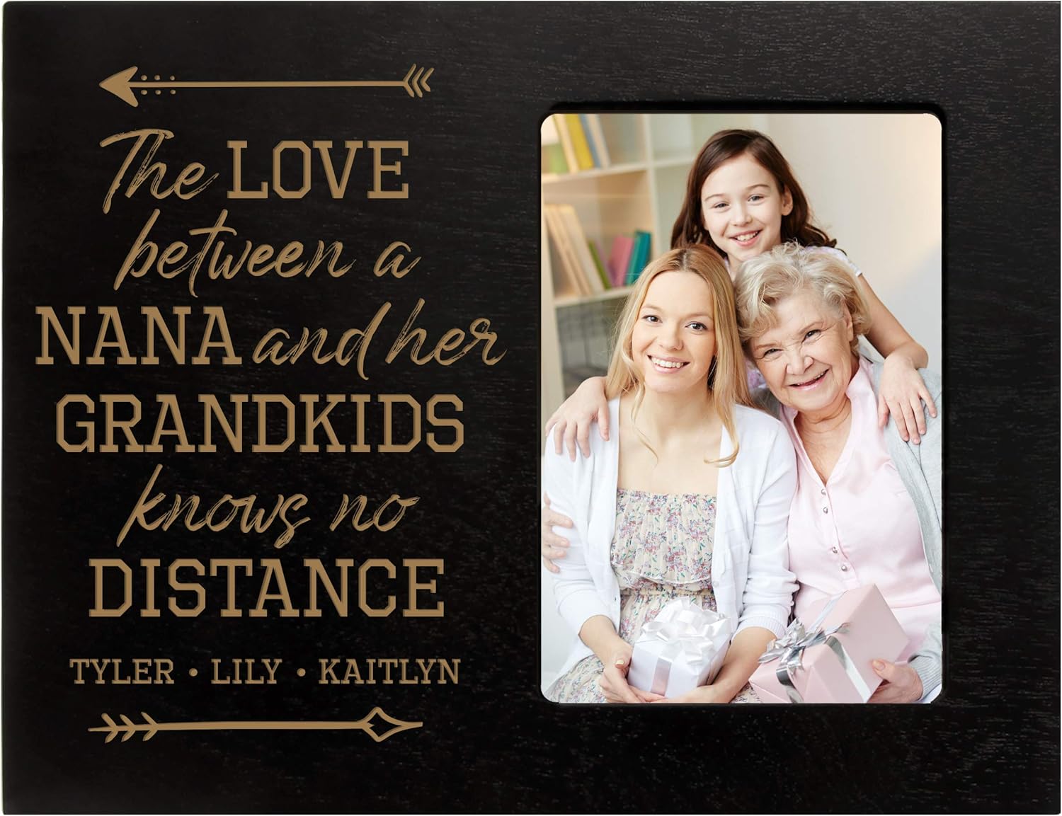 LifeSong Milestones Personalized Grandmother Gift The Love Between A from Grandson, Nephew, Granddaughter, Grandchildren Vertical Frame 4”x6” Photo Measures 8”x10” (Ivory)