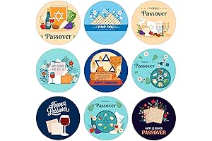 180-Count Passover Carnival Party Favor Labels - Stickers, Decals, Envelopes, and Invitations