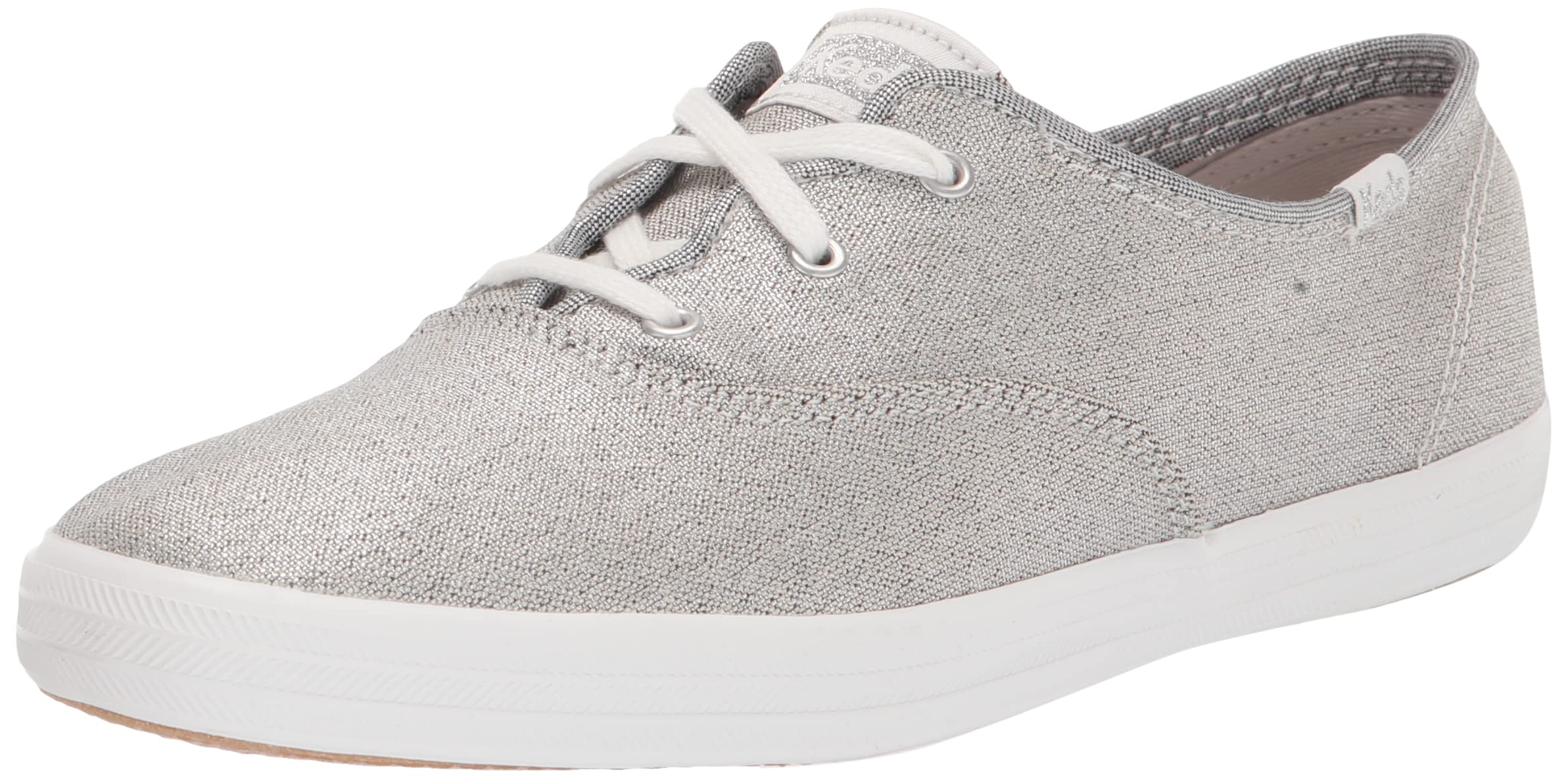 KedsWomens Champion Wave Metallic Lace Up Sneakers Shoes Casual Silver