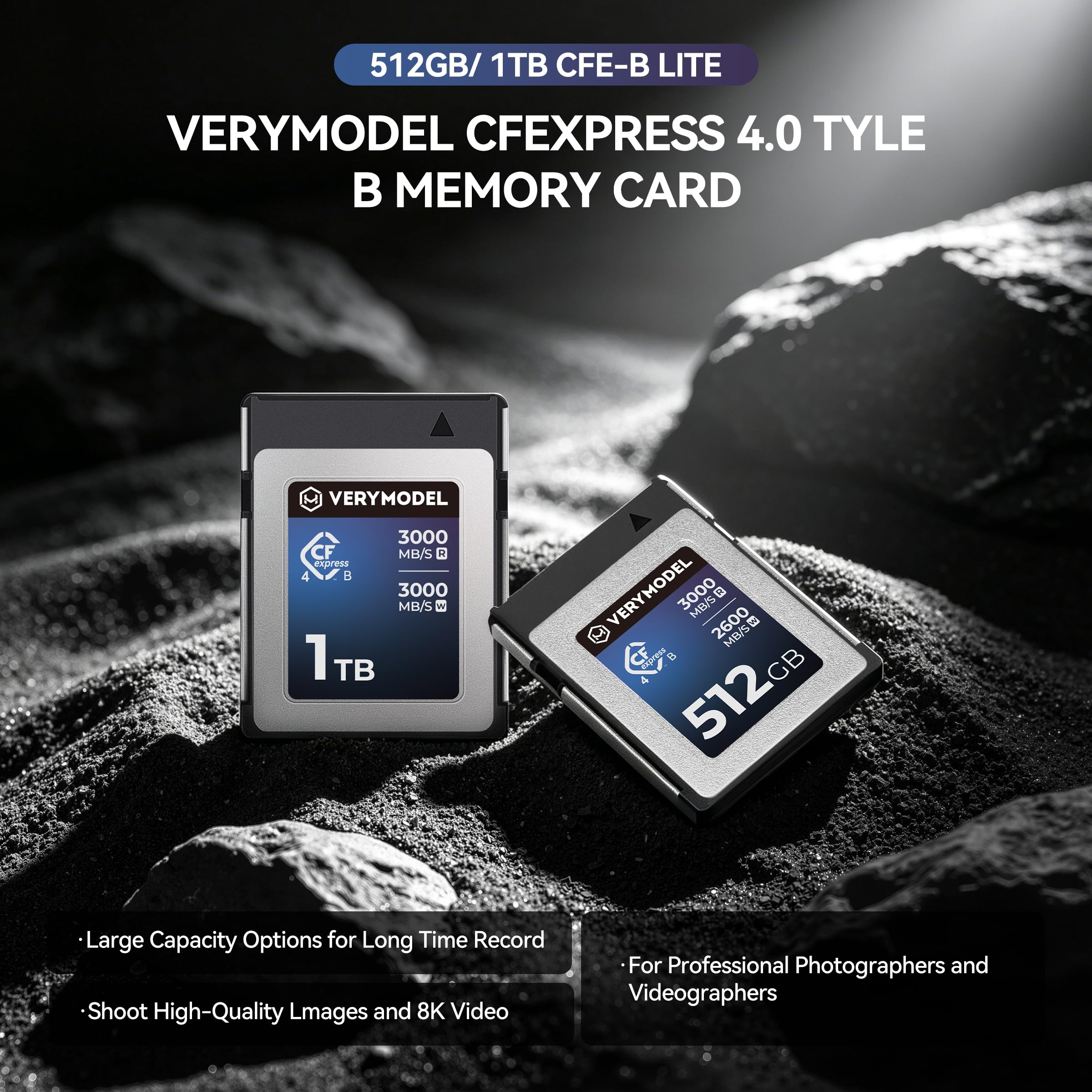 Tarjeta de Memoria CFexpress 4.0 Tipo B de 1 TB, 3000 MB/s l/e 8K