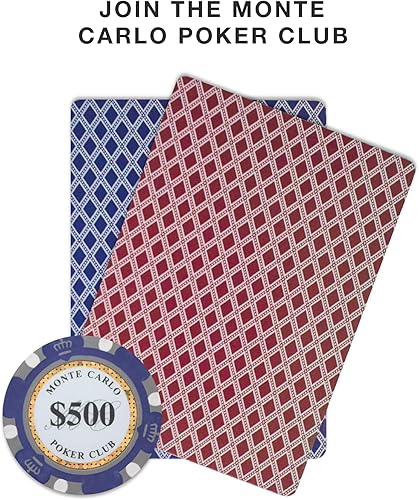 Miniatura 4 de Brybelly Monte Carlo Premium - Fichas de póquer (paquete de 50) compuesto de arcilla pesada de 0.49 oz