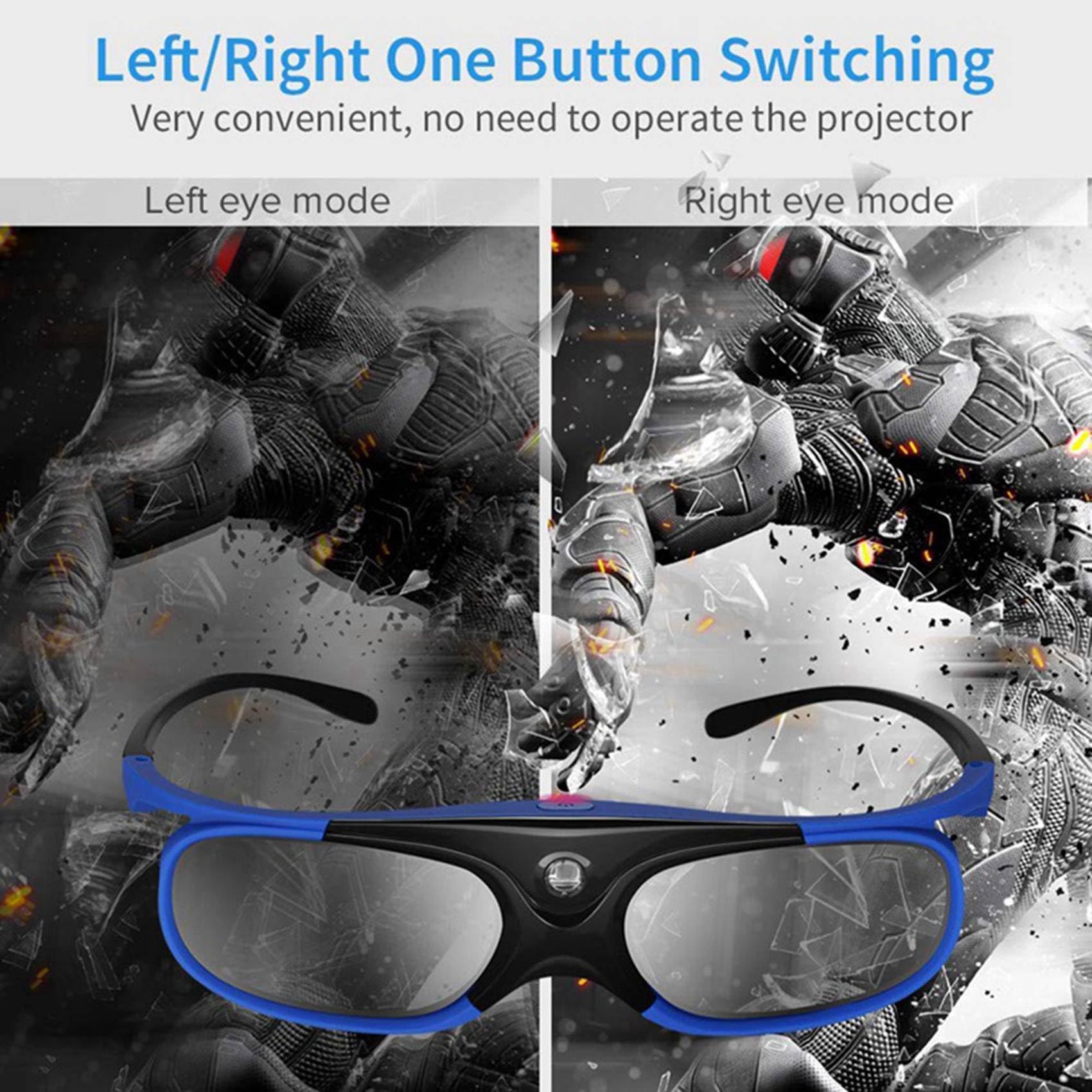 4Pcs Active Shutter Occhiali DLP-Link 3D Occhiali USB Ricaricabili per DLP Link Proiettori per W1070 W700 Project