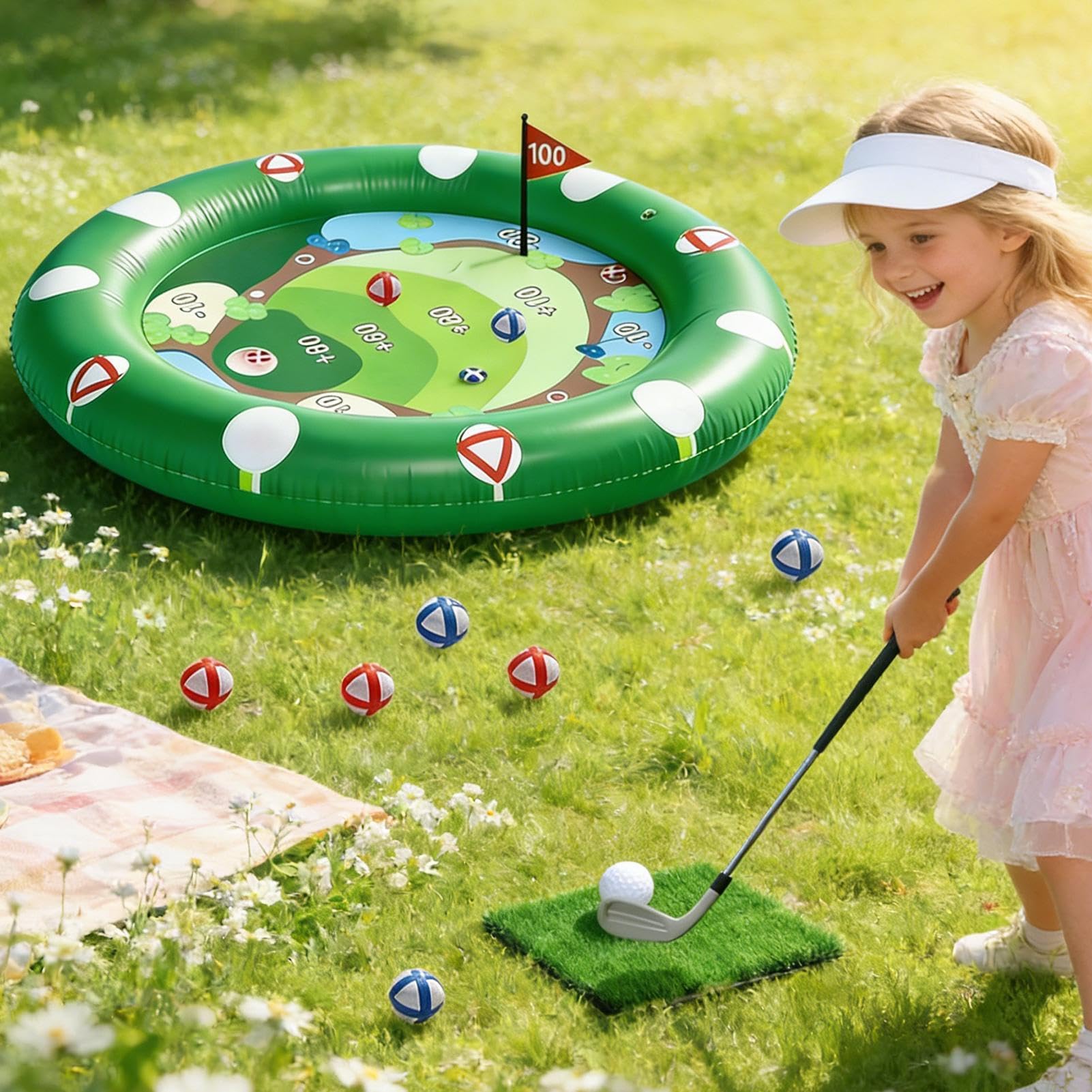 Golf basenowy,Zabawki Ogrodowe,Pływająca Gra W Golfa | Dla Podwórka Letniego Obozu Wakacyjnego Parku Wodnego Rodziny I Dzieci 3-12 Lat