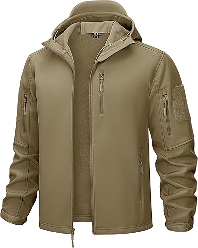 TACVASEN Chaqueta táctica para hombre con capucha, resistente al agua, para operaciones especiales, capa softshell militar