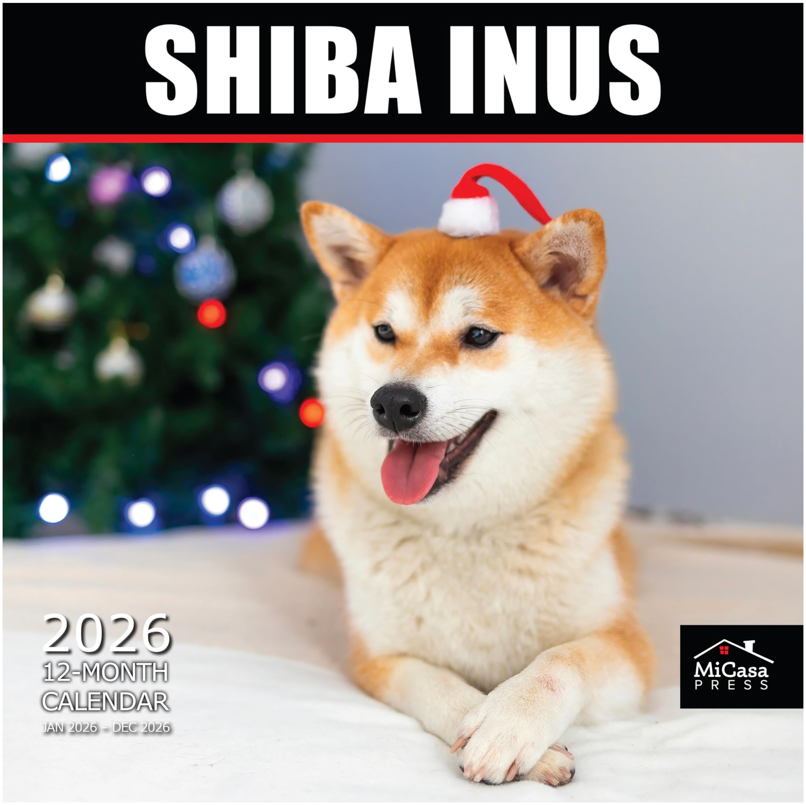 MICASA Shiba Inus 2026 Wall Calendar 12 Month | 12" x 24" Open | Thick & Sturdy Paper | Giftable | Calendar 2026