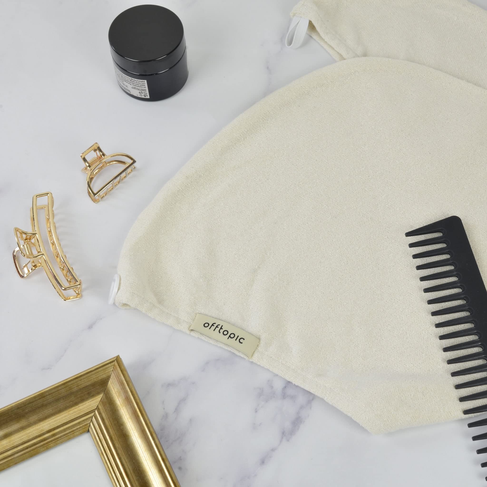 Offtopic Asciugamano Capelli Turbante in 100% Seta Anti Crespo | Non secca e danneggia i Capelli | Asciugatura capelli delicata | 100% Seta NATURALE