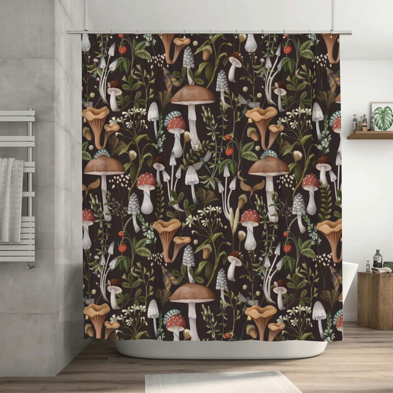 Ohocut Mushroom Shower Curtain, Boho Shower Curtains for Bathroom, Cute