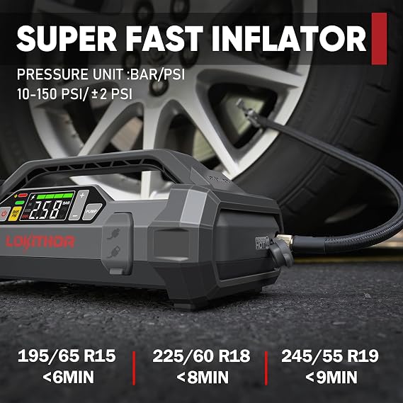 LOKITHOR JA400 1750A 12V Jump Starter with Air Compressor, 60W Two-Way Fast Charing and JA Bag EVA Protection