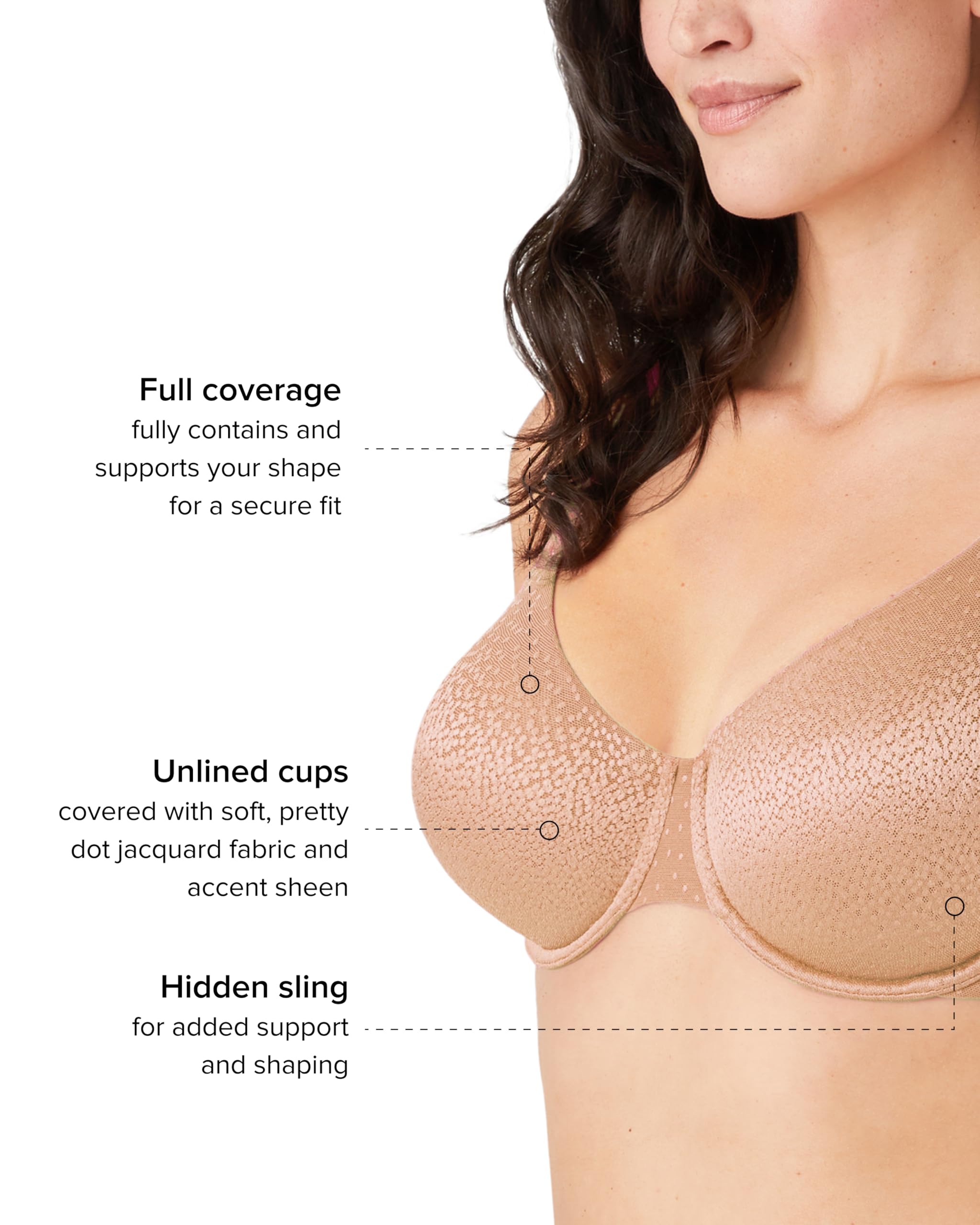 Wacoal Back Appeal Underwired Bra Sujetador de Cobertura Completa Mujer (Pack de 1)
