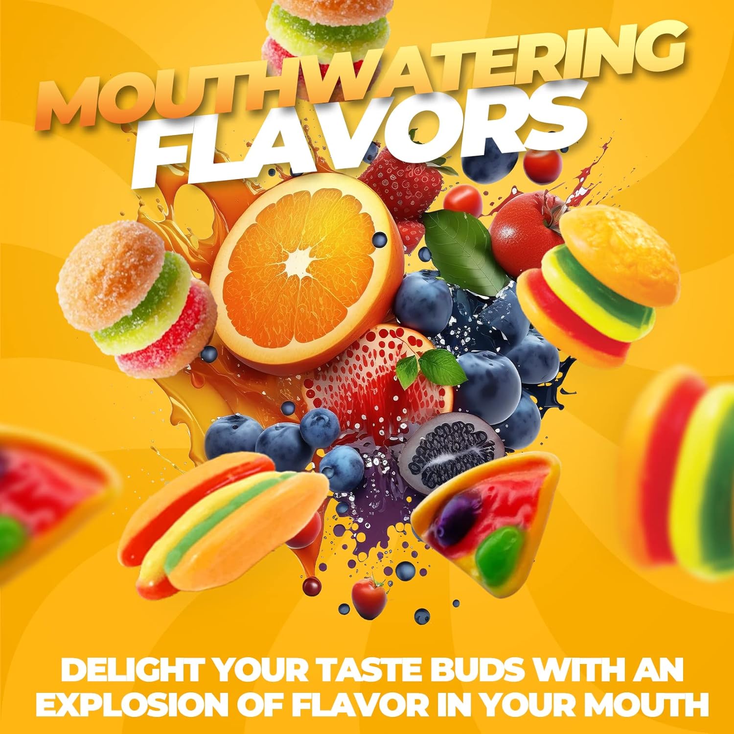 eFrutti Gummy Candy Variety Pack – Sweet & Sour Gummies with Burgers, Mini Burgers, Pizza and Hot Dog Tangy Fruity Gummies Bulk Candy for Home, Office Gifts or Birthday – 2 lbs Bulk Pack Pieces