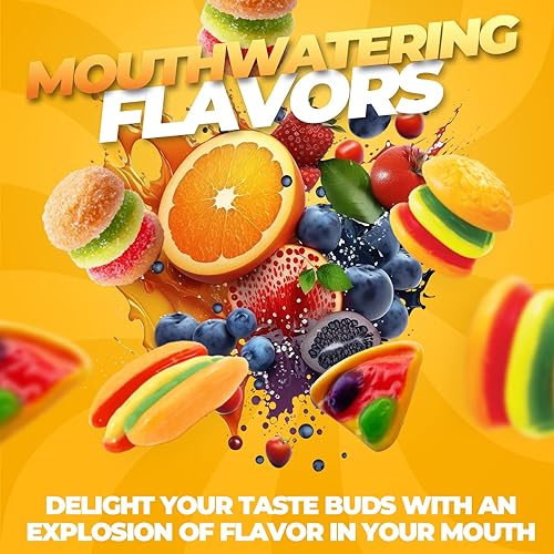 Miniatura 3 de eFrutti - Paquete variado de gomitas de gomitas, gomitas agridulces con hamburguesas, mini hamburguesas, pizza y hot dog picante, gomitas de frutas