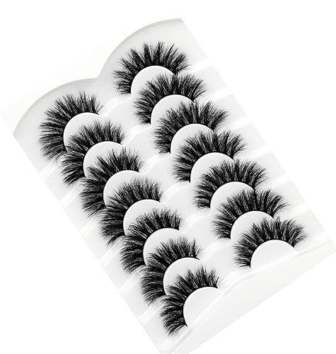 Miniatura 47 de Pooplunch Pestañas postizas de pelo de visón sintético, estilo de ojo de gato, paquete de pestañas postizas naturales esponjosas, paquete múltiple