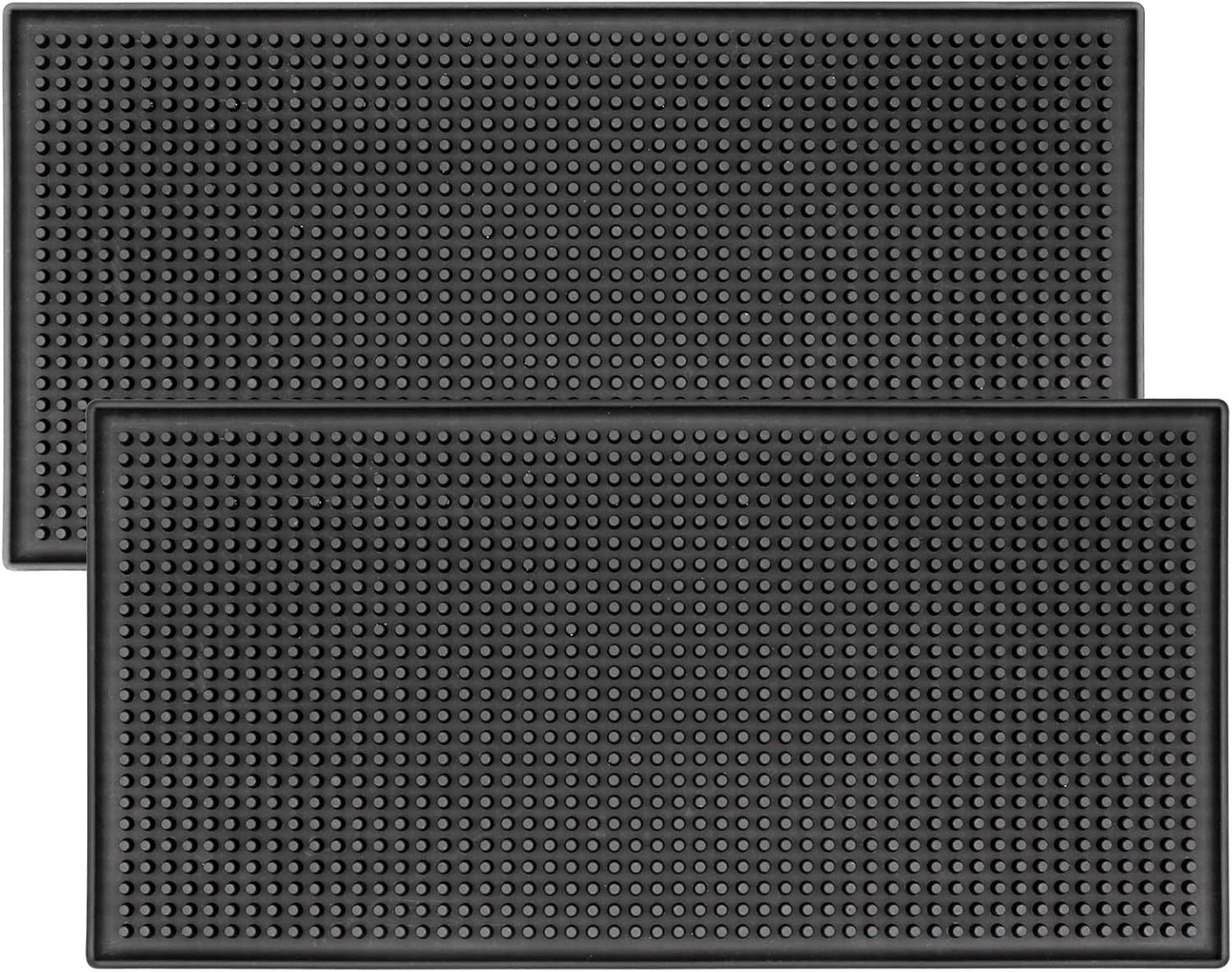 Hongtellor Bar service mat, 2pcs NonSlip Rubber Bar Service Mats Black 12'' x 6'',bar mats