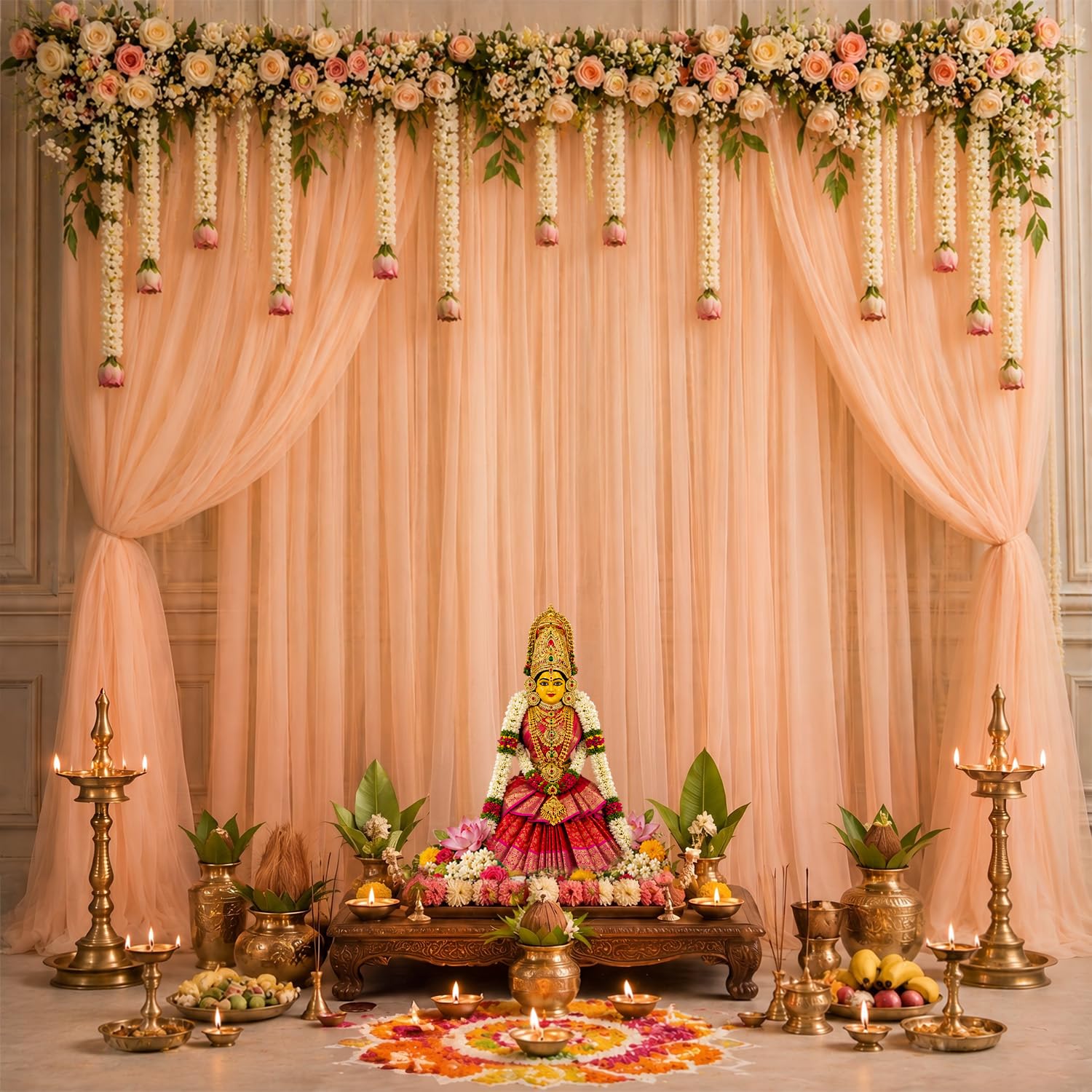 Peach Net Backdrop - Elegant Party Decorations -7 Peach Net Backdrop - Elegant Party Decorations -7