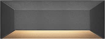 Hinkley Nuvi Large Horizontal Rectangular Deck Sconce, Vinyl Alloy, Integrated LED, ADA, Mounts Flush, Black Finish