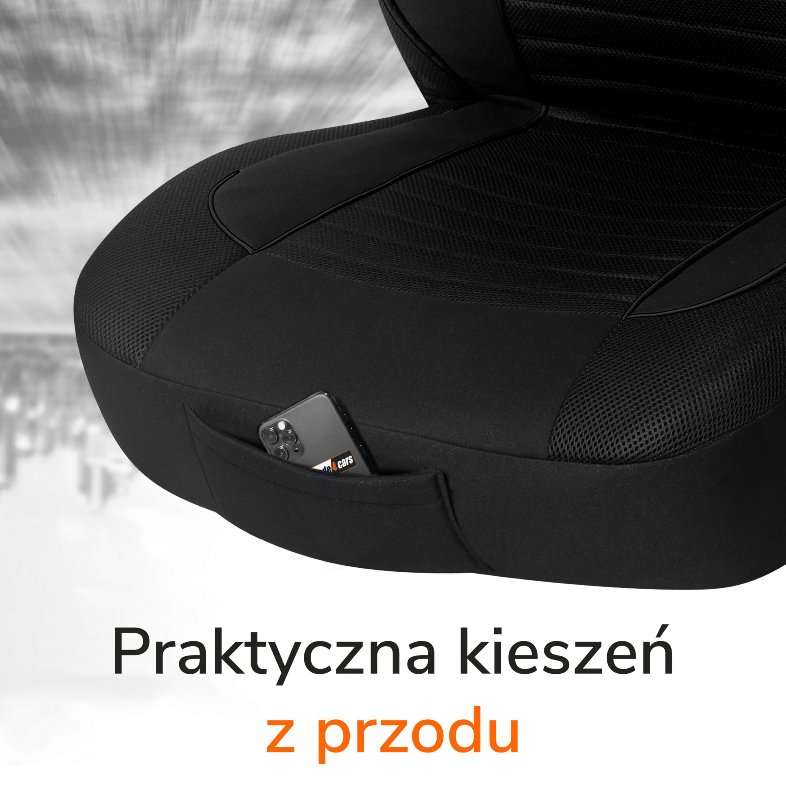 Upgrade4cars zestaw pokrowców na siedzenia samochodowe wersja 2026 | uniwersalne pokrowce na siedzenia w kolorze czarnym dla fotela kierowcy i pasażera | akcesoria do wnętrza samochodu dekoracja