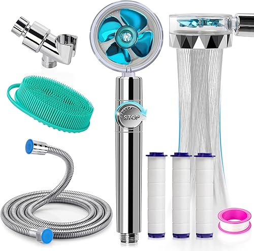 Miniatura 1 de Kit de cabezales de ducha de alta presión con manguera de ducha de 79 pulgadas soporte de brazo de ducha 3 filtros de algodón de polipropileno