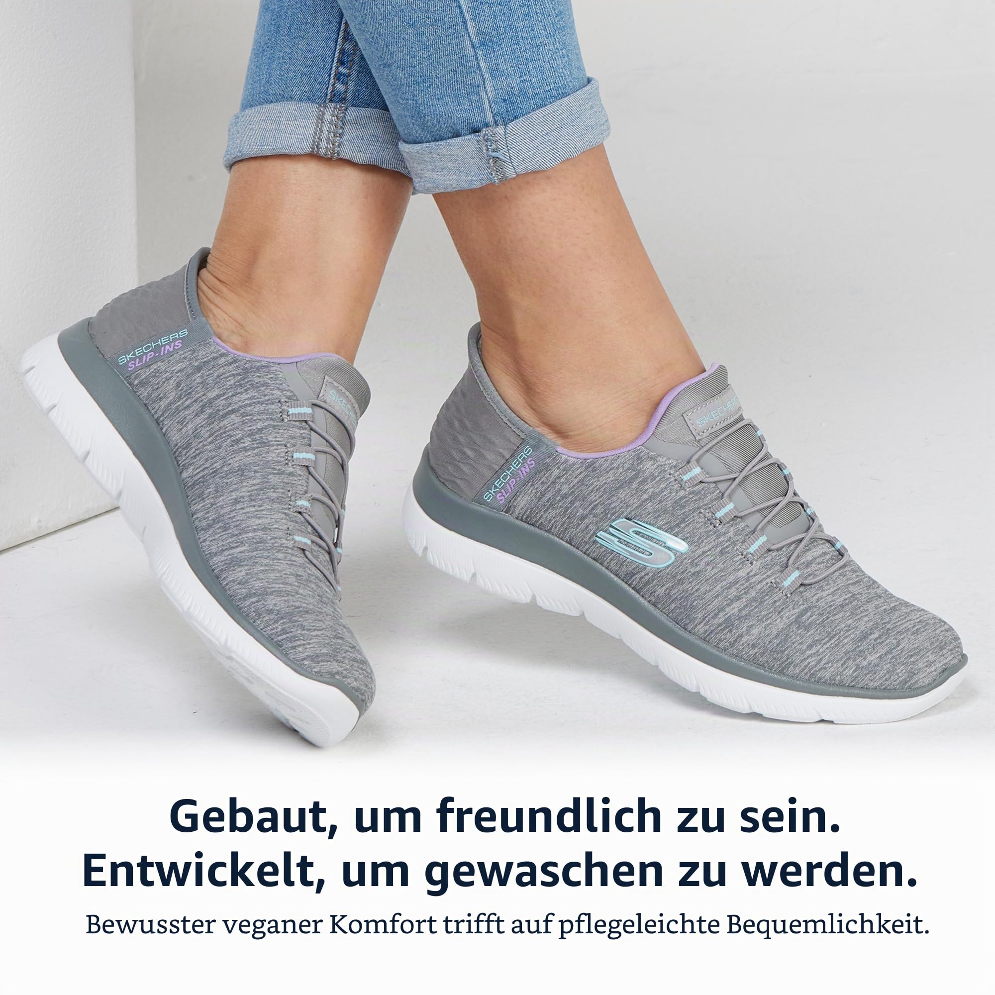 Skechers 149937 GYMT Slipper Slip-Ins grau grau