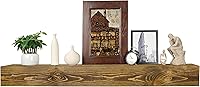 60 Inch Rustic Solid Pine Wood Fireplace Mantel Shelf - Dark Walnut Farmhouse Floating Mantel for Electric Fireplaces, Easy Install