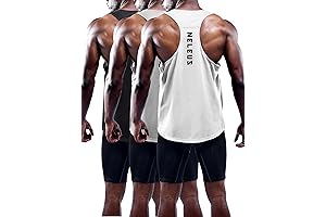 Nelus Men's 3 Pack Workout Running Tank Top Sleeveless Gym Athletic Shirts