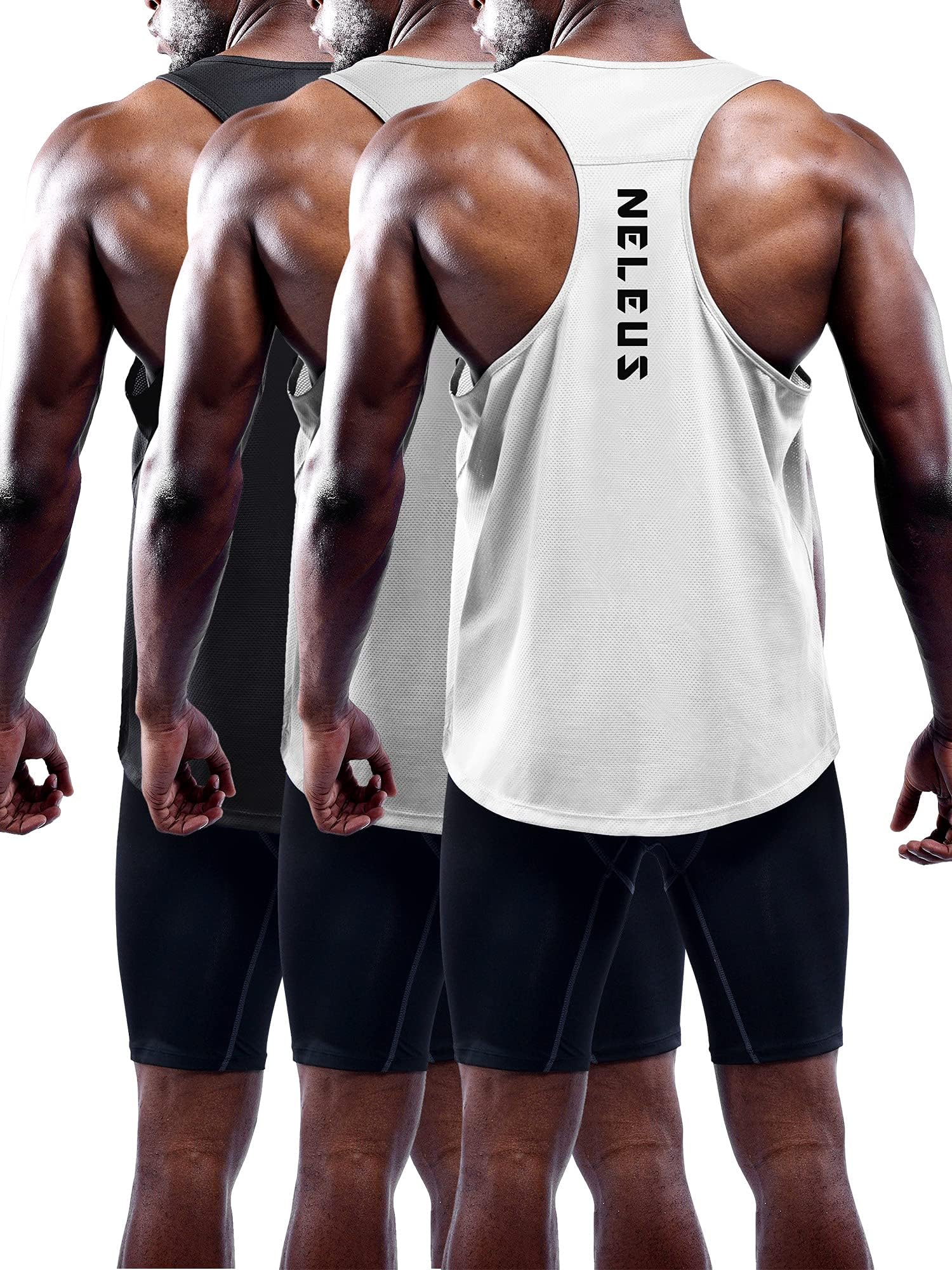 NELEUSMens Athletic Running Shirt (pack of 3)