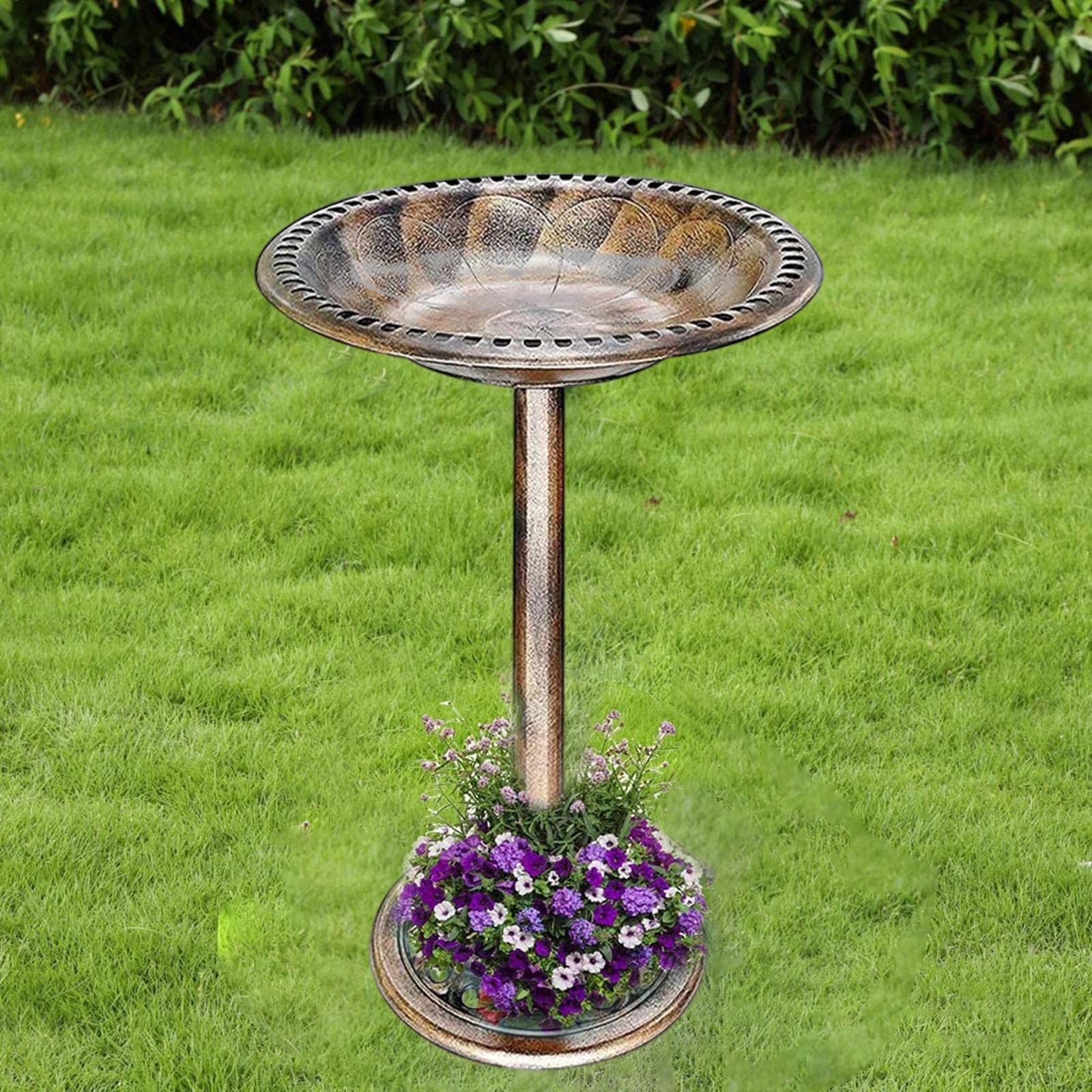 Rustikale, Stehende Vogeltränke Im Outdoor Design – Wetterfest Und Leicht – für Garten, Rasen, Terrasse Und Balkon, Gold