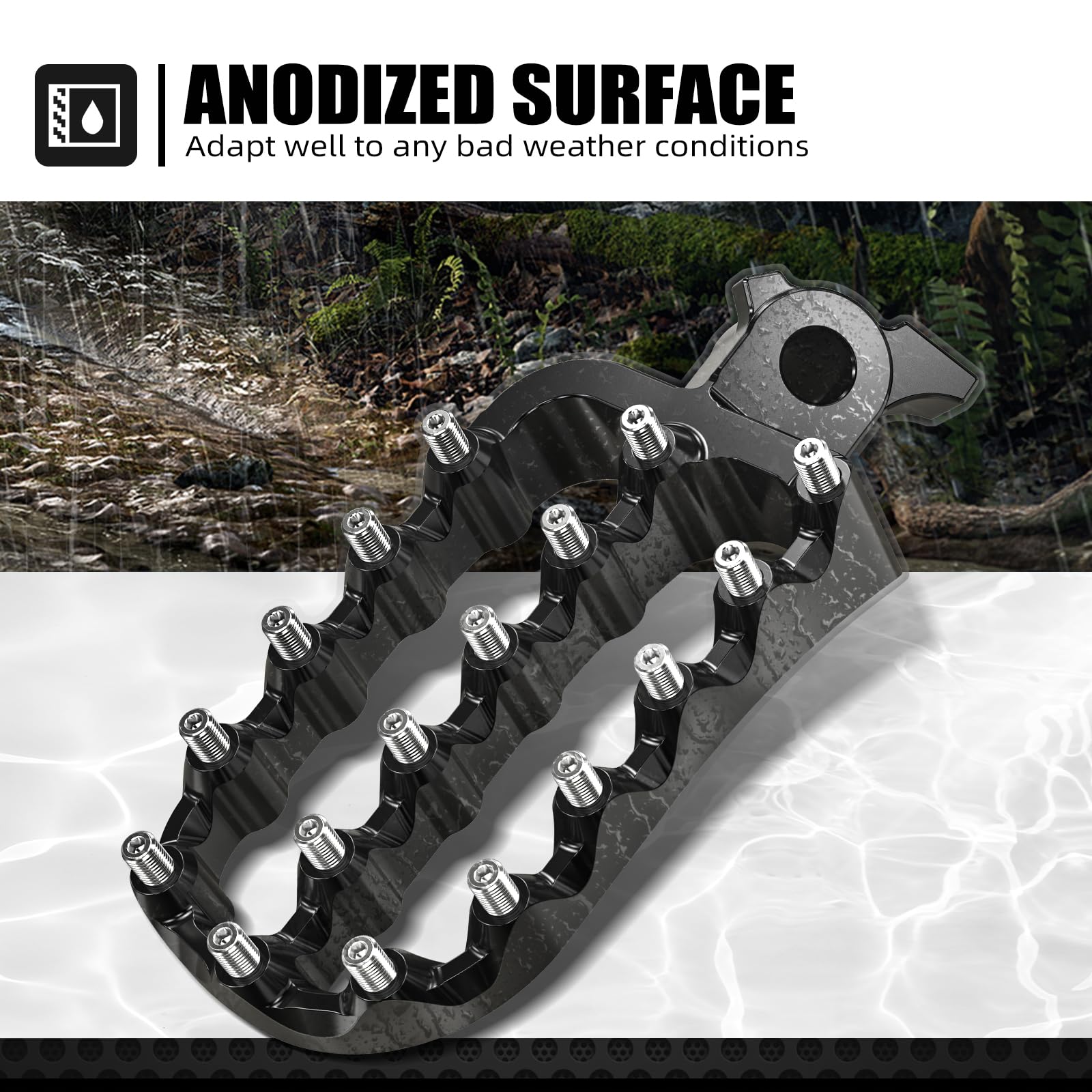 NICECNC Reposapiés Ancho | Compatible with Yamaha Tenere700 XTZ 700 2019-2024, Estribo Alargado Alargado 6061 Aluminio, Negro