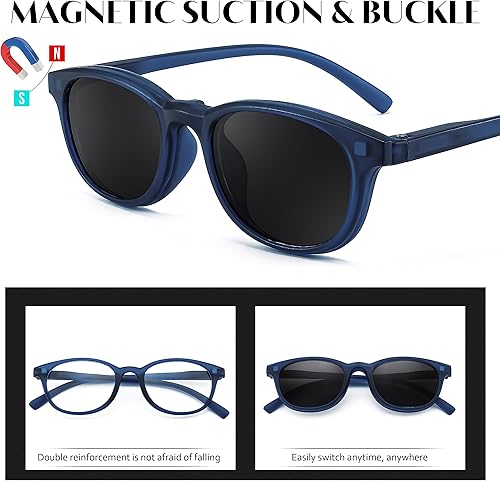 Miniatura 4 de FEISEDY Gafas de sol de lectura de moda para mujeres y hombres, gafas de sol cuadradas para lector UV400, lente polarizada B2390