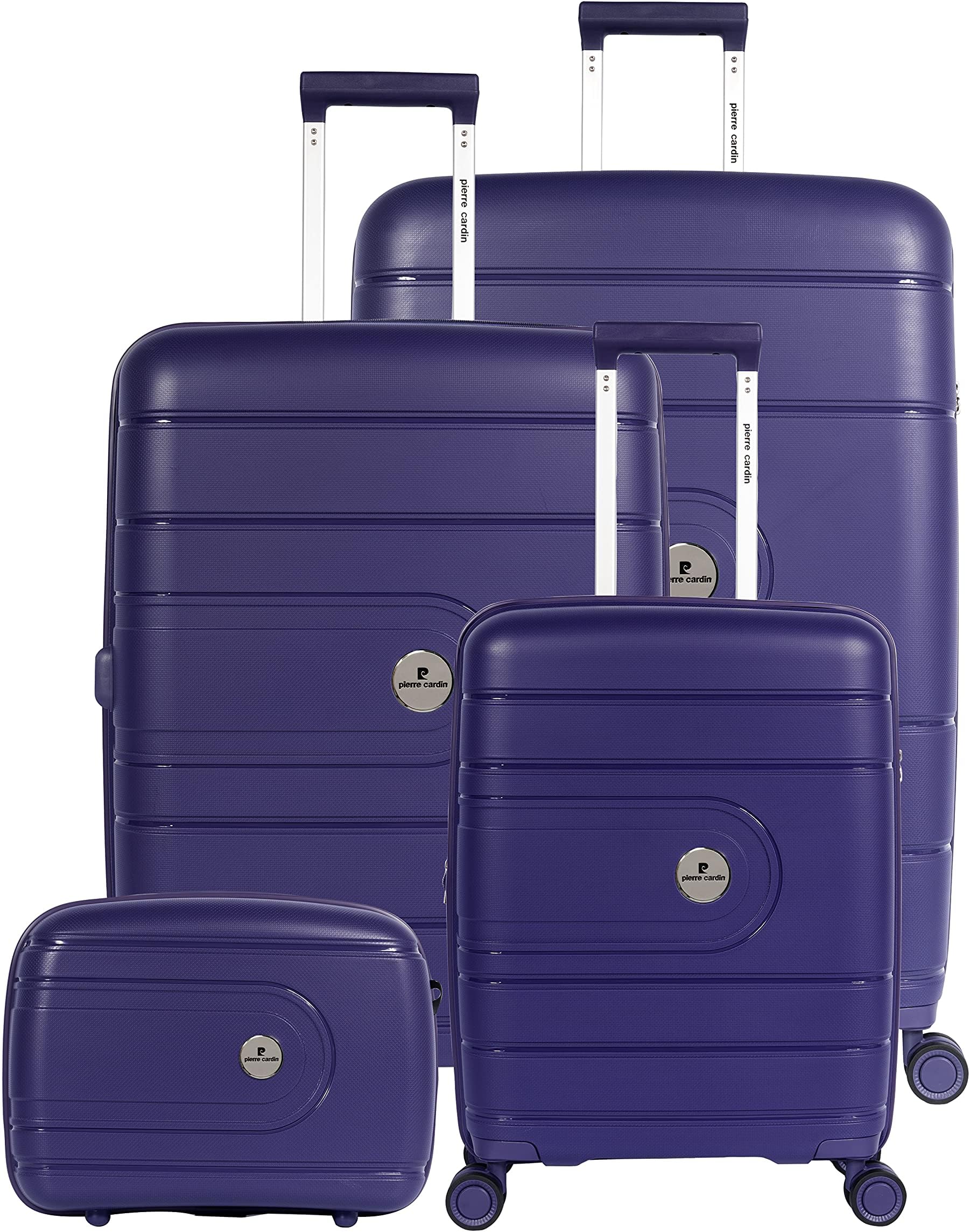 – UNBREAKABLE Luggage for travel TSA Approved 4 Double Wheels, Double Anti Thef Zipper Suitcase (Set of 4, Grey Blue)