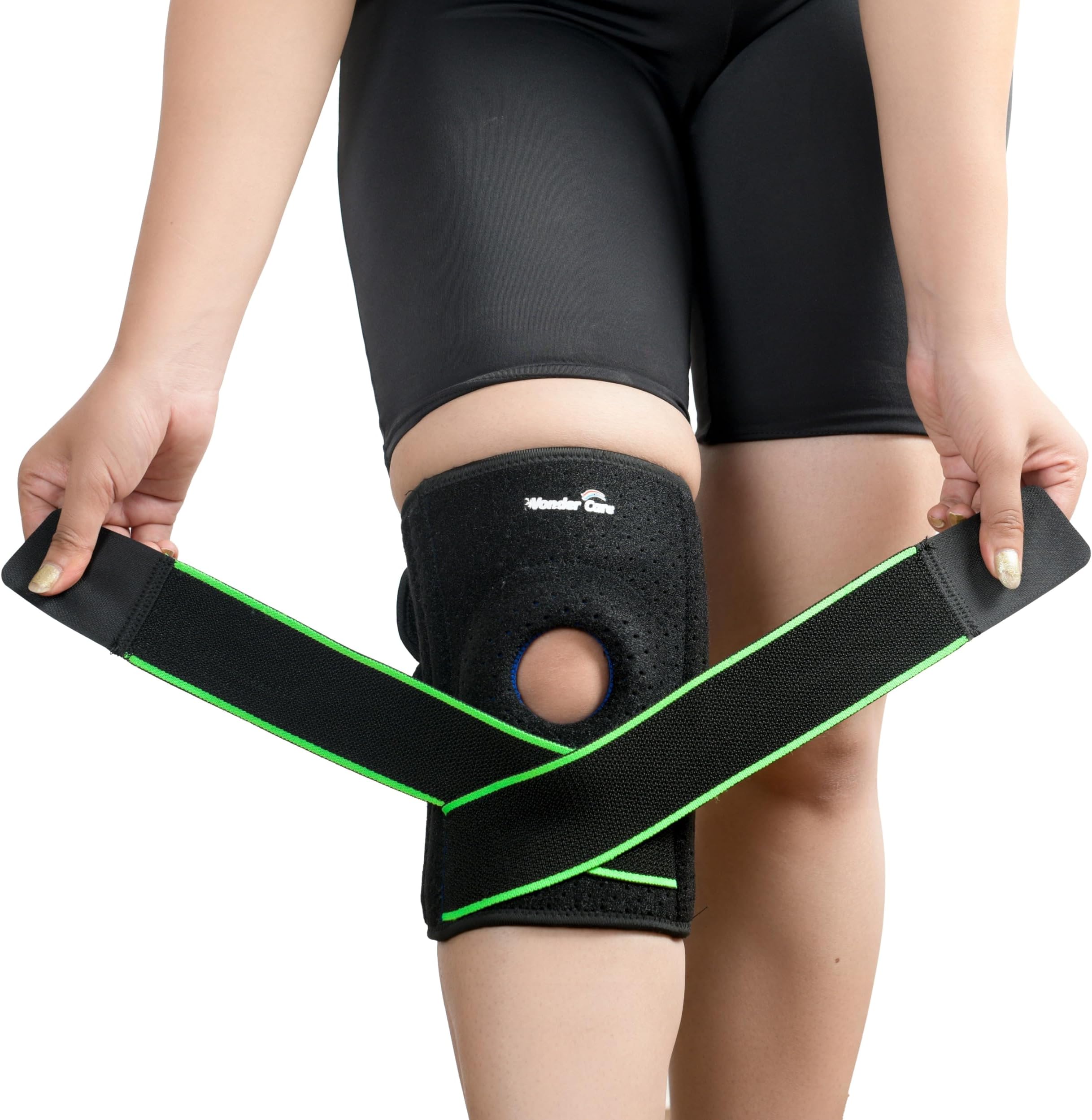 Wonder Care Adjustable Knee Support with Silicone Patella Ring, Knee Brace Cap for Pain Relief, Sports, Arthritis Protection for Men & Women (Upto 19''/ 48 cm Thigh Circumference)