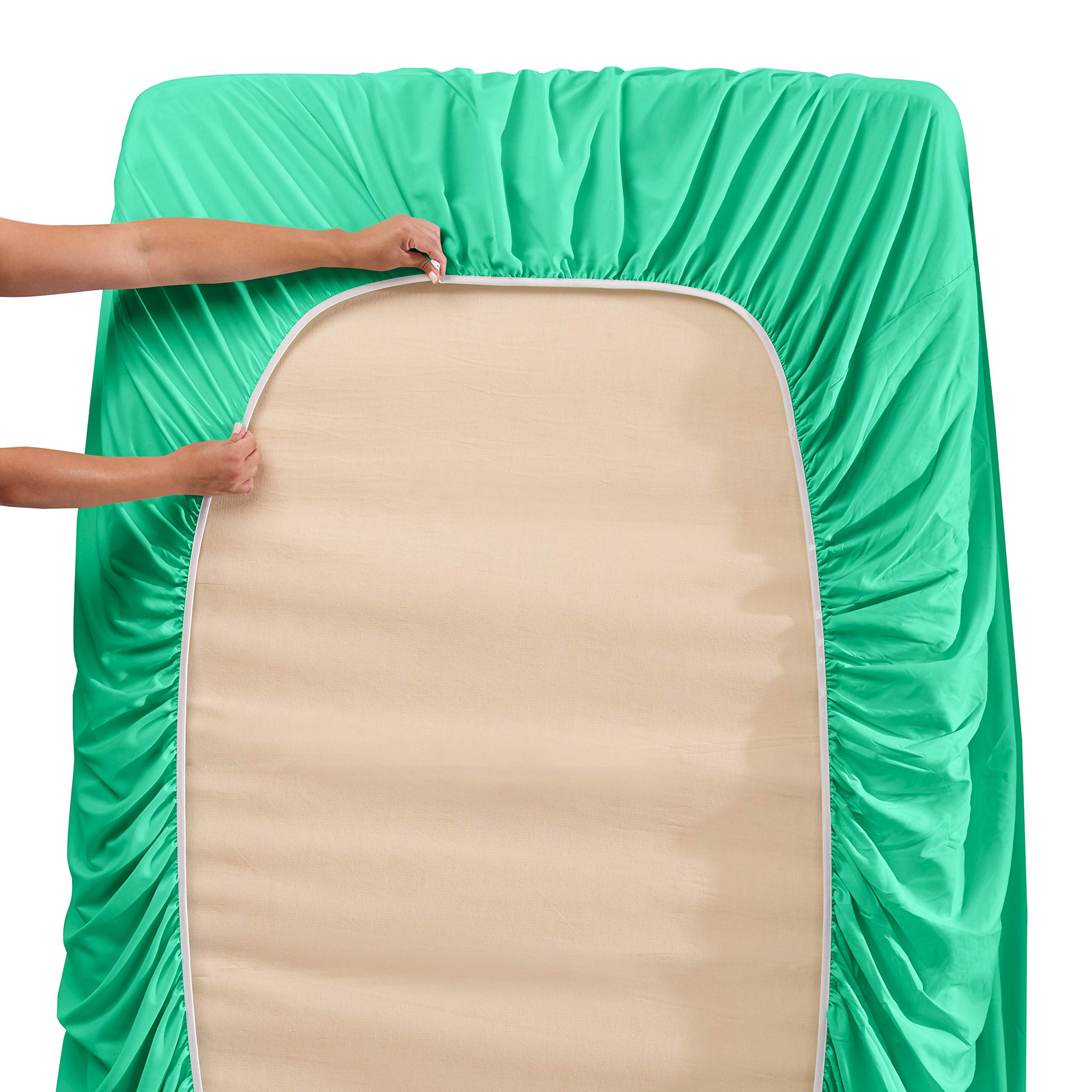 HBHLFZ Bettlaken Doppelbett – Gebürstete Microfaser, 167,6 X 243,8 Cm, Weich & Atmungsaktiv, Hotelqualität