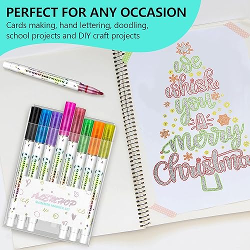 Miniatura 5 de ALEMHOP Marcadores de brillo - Bolígrafos de contorno  Relleno de cesta de Pascua, marcadores metálicos, kit de dibujo, bolígrafos divertidos,