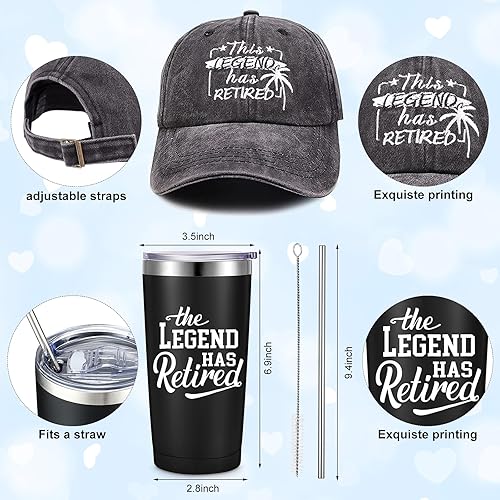 Miniatura 3 de Sieral Juego de regalo de jubilación para hombres 2025, regalos para jubilados, incluye vaso, gorra de béisbol, calcetines y llavero con caja de