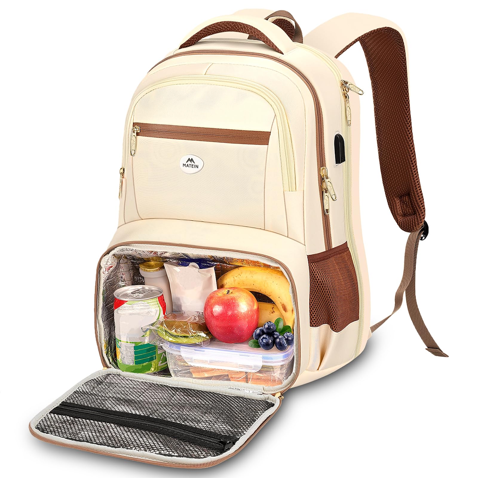 MATEIN Backpack Lunch Bag for Women Sturdy Teacher Nurse Insulated Cooler Backpack for Work College Travel Picnic Stylish