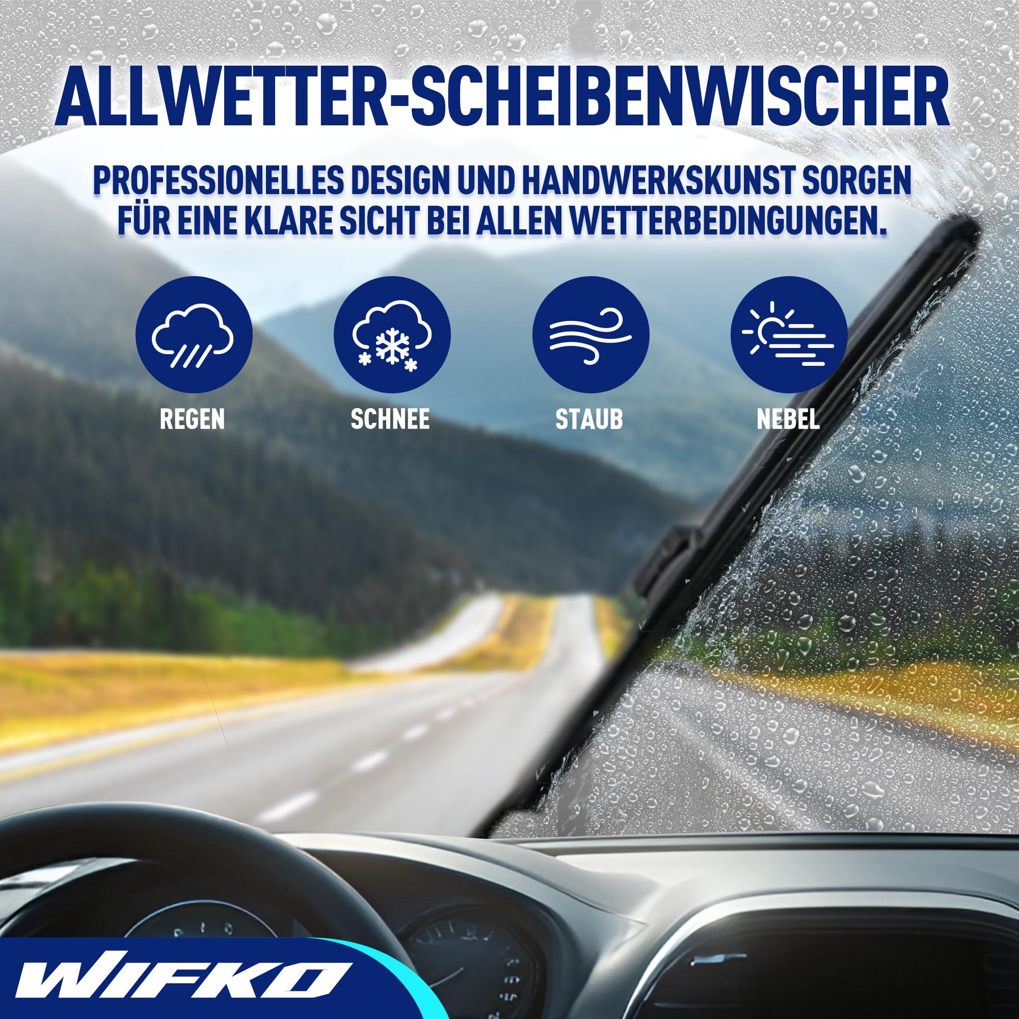 Scheibenwischer Set für Honda ZR-V ZRV 2023-2025 Vorne & Hinten | 2 Front + 1 Heck, Vordere Flachbalken-Wischer, Auto Scheibenwischer Frontscheibe und Heckwischer, Direkte Montage