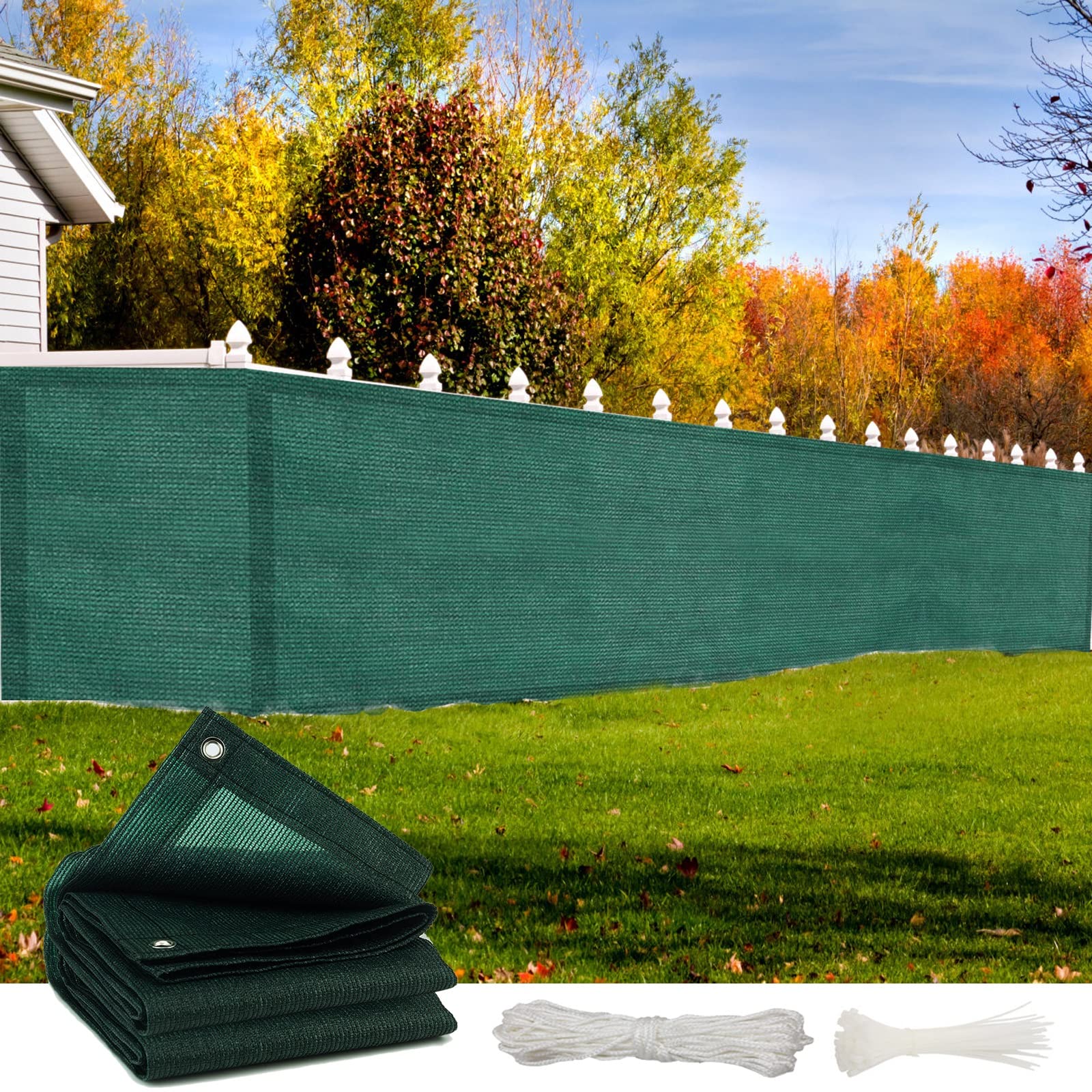 Frangivisto per Balcone 60 x 600 cm Telo Ombreggiante Telo Frangivisto Oscurante Protezione della Privacy Frangivento per Veranda, Cortile, Terrazza, Verde Scuro